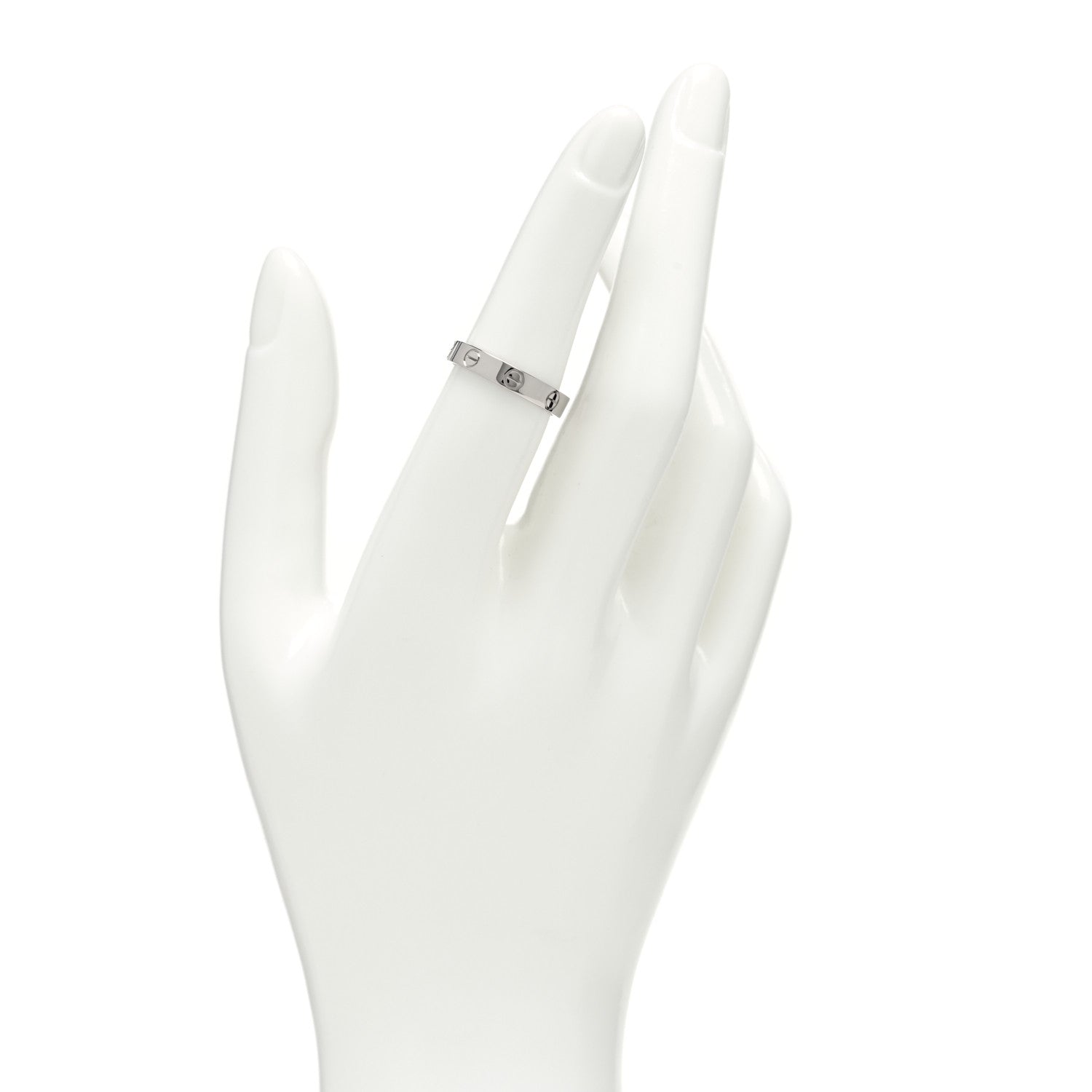 Cartier 18K White Gold 3.5mm LOVE Wedding Band Ring 53 6.25 2 of 5