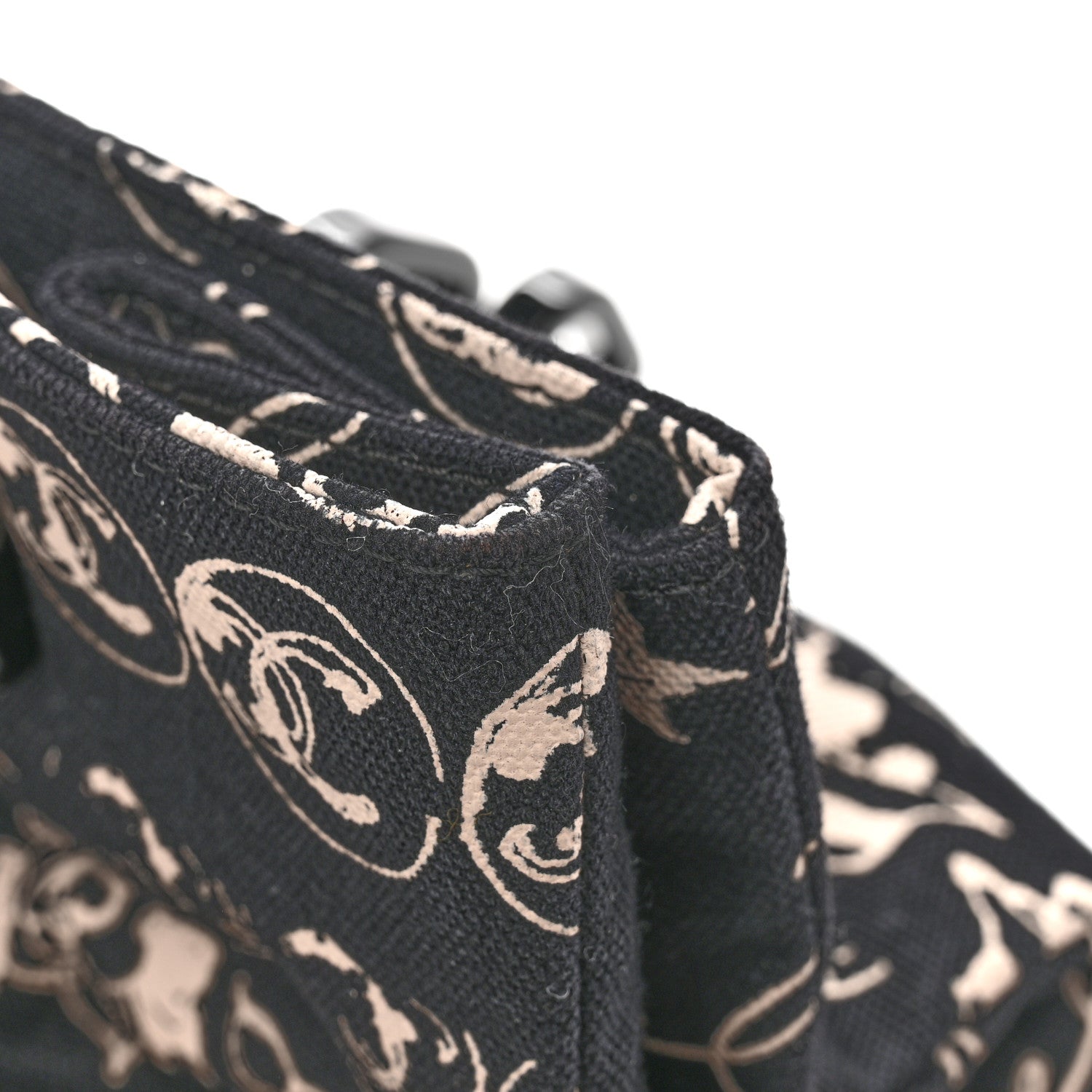 Chanel Canvas Camellia Flower Tote Black 12 of 13