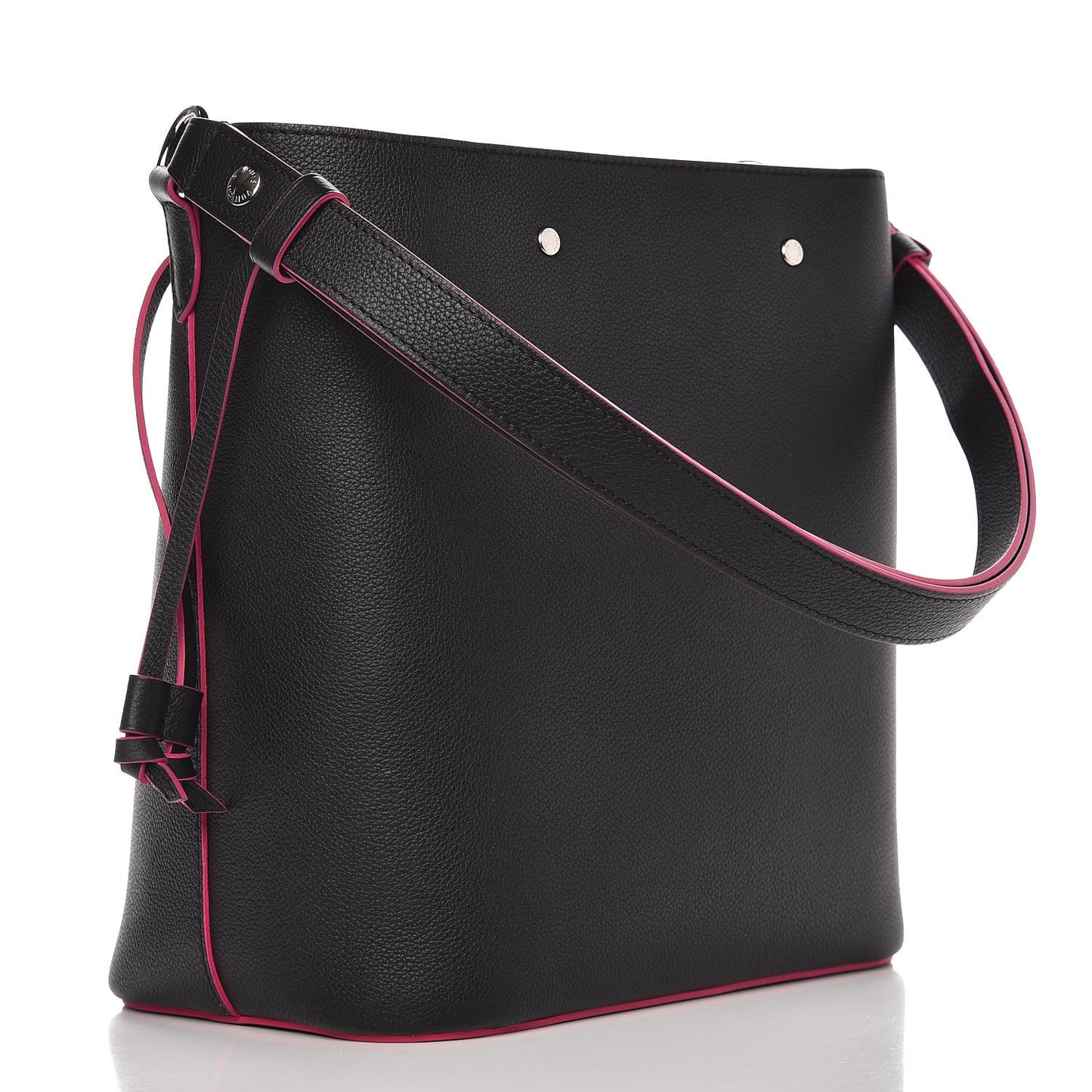 Calfskin Lockme Bucket Black