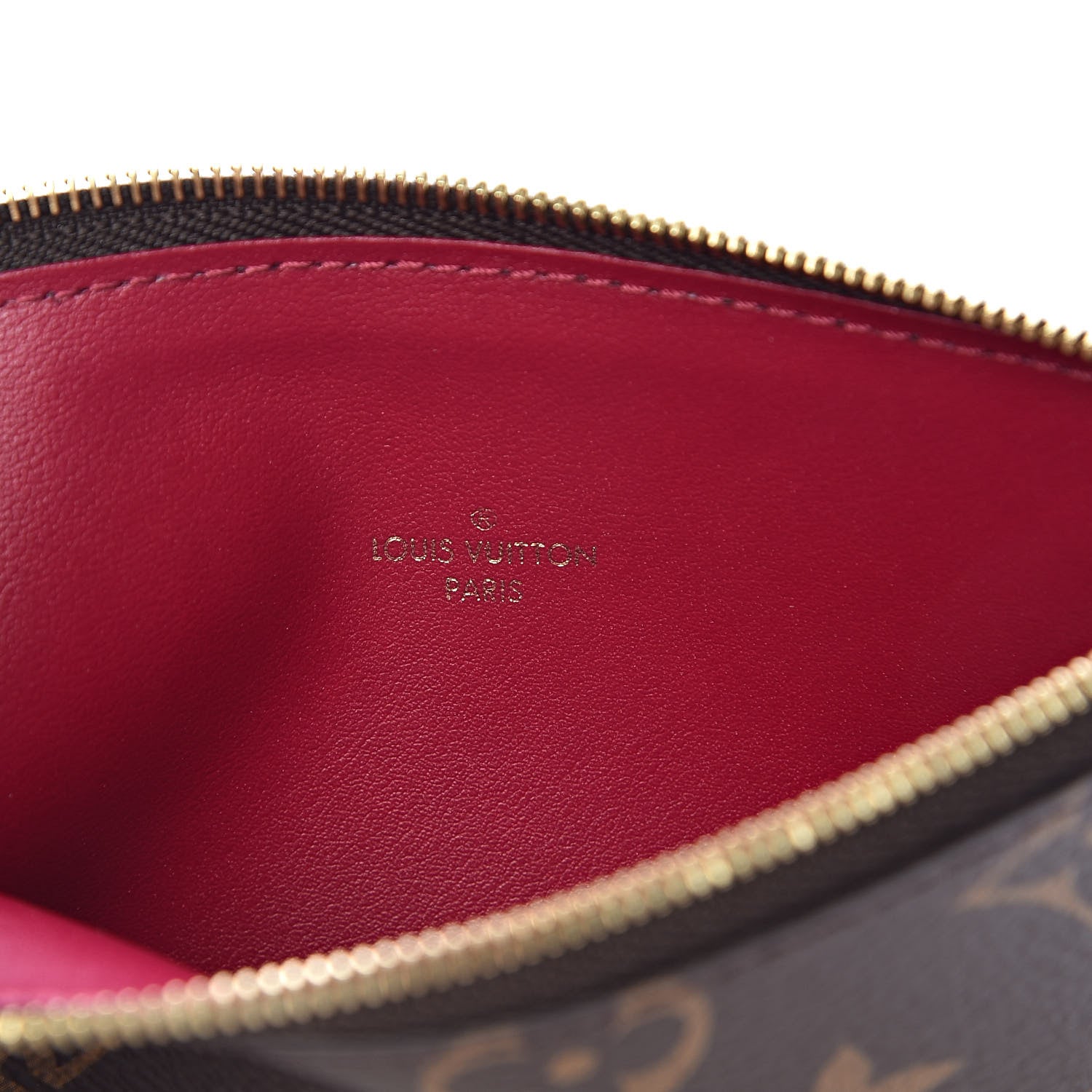 Louis Vuitton Monogram Felicie Chain Wallet Zippered Insert Fuchsia 6 of 6