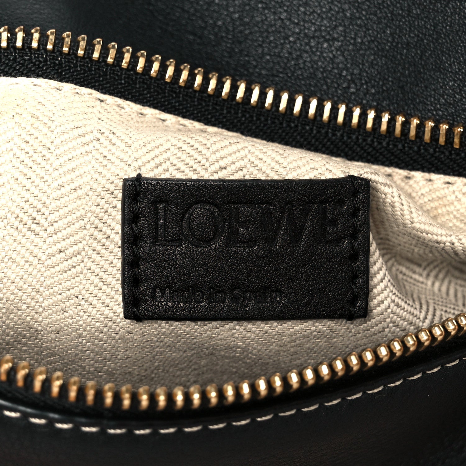 Loewe Calfskin Small Puzzle Bag Amber Light Oat Black 6 of 12