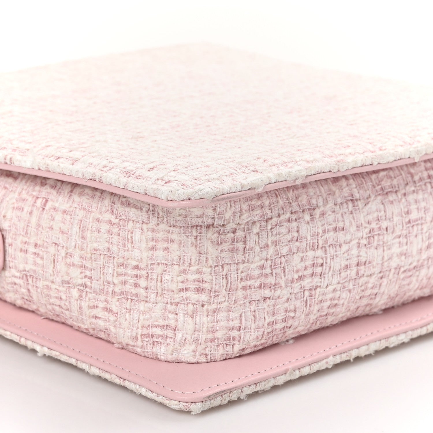 Chanel Tweed Zip Tote Pink White 9 of 10