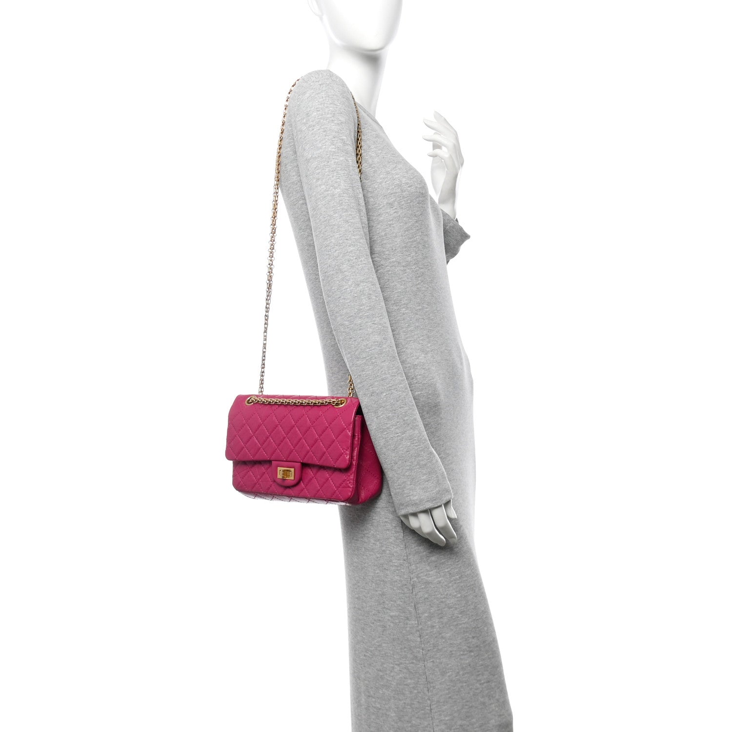 Chanel Aged Calfskin Quilted 2.55 Reissue 225 Flap Fuchsia 2 of 12