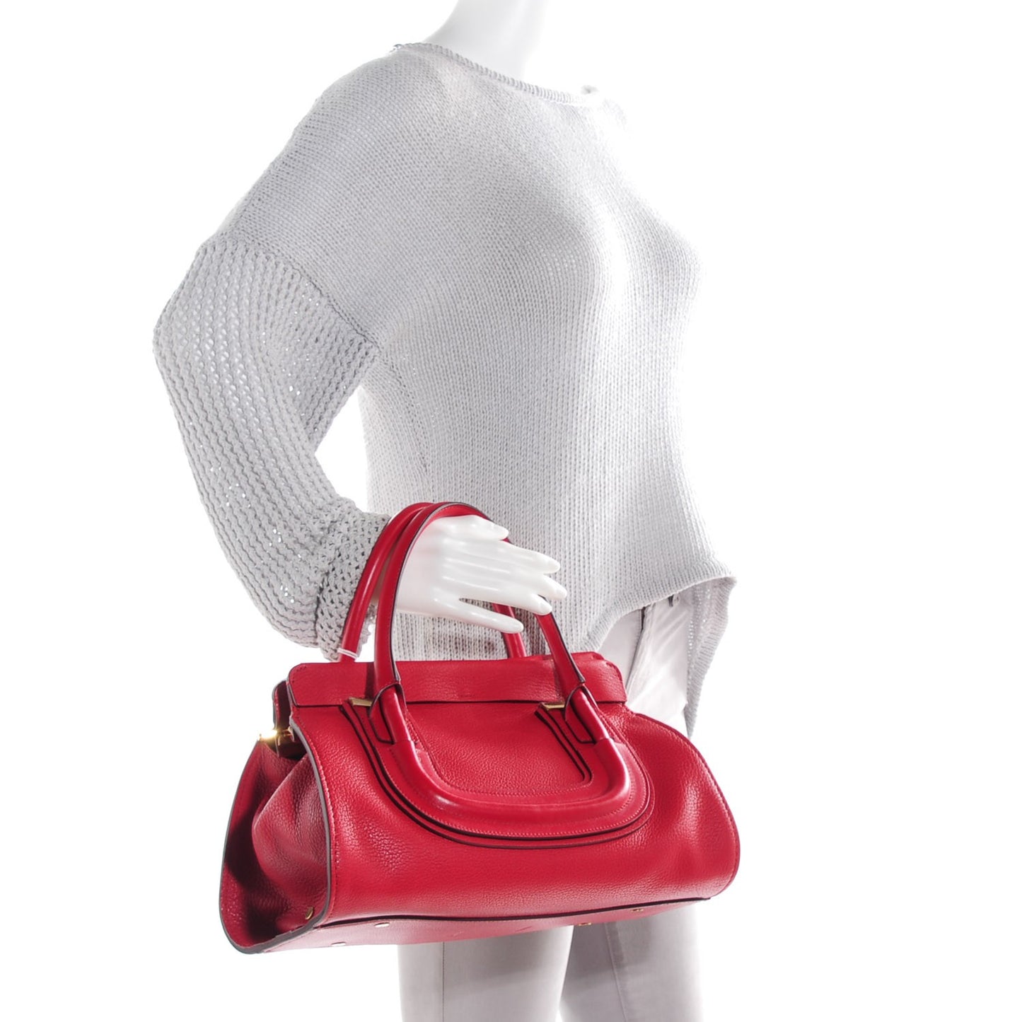 Calfskin Medium Everston Satchel Acerola