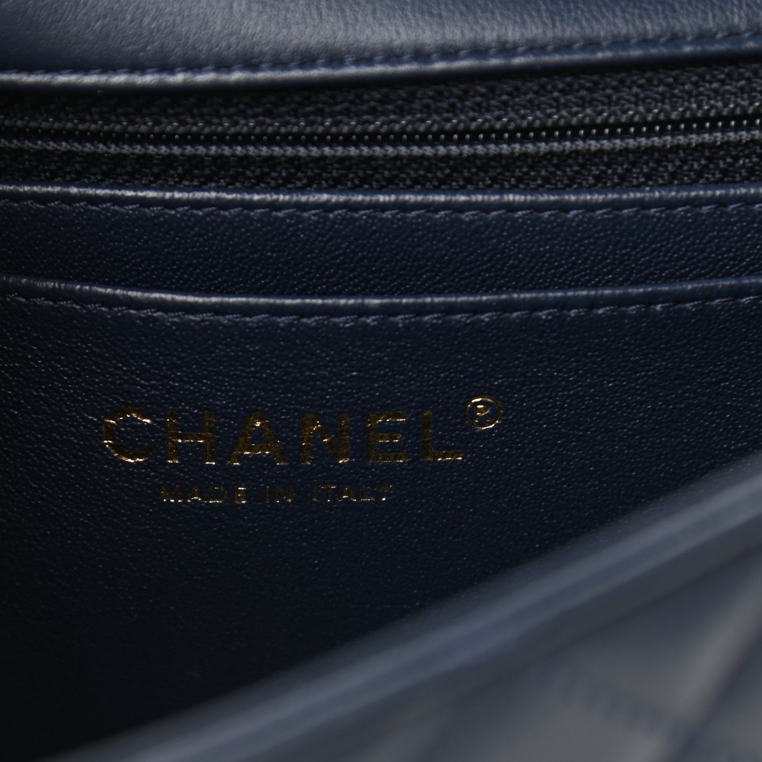 Chanel Lambskin Quilted Mini Rectangular Flap Dark Blue 5 of 9