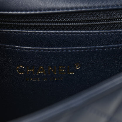 Chanel Lambskin Quilted Mini Rectangular Flap Dark Blue 5 of 9