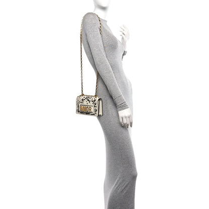 Christian Dior Smooth Calfskin Beaded Embroidered Floral Mini J'Adior Chain Flap Bag White 2 of 10