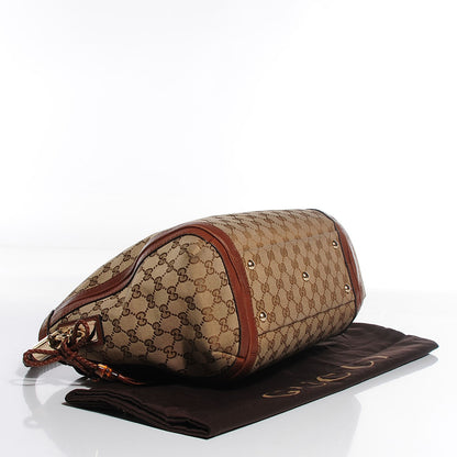 Gucci Monogram Cellarius Calfskin Medium Bella Hobo Beige Ebony Cuir 4 of 10