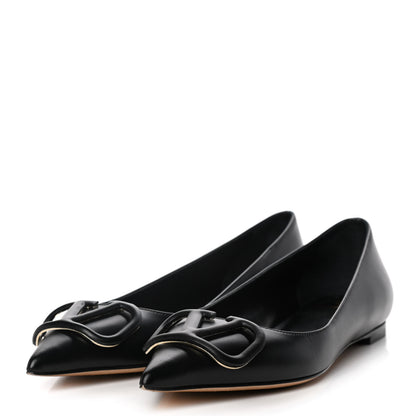 Valentino Garavani Nappa Vlogo Flats 36.5 Black 3 of 13