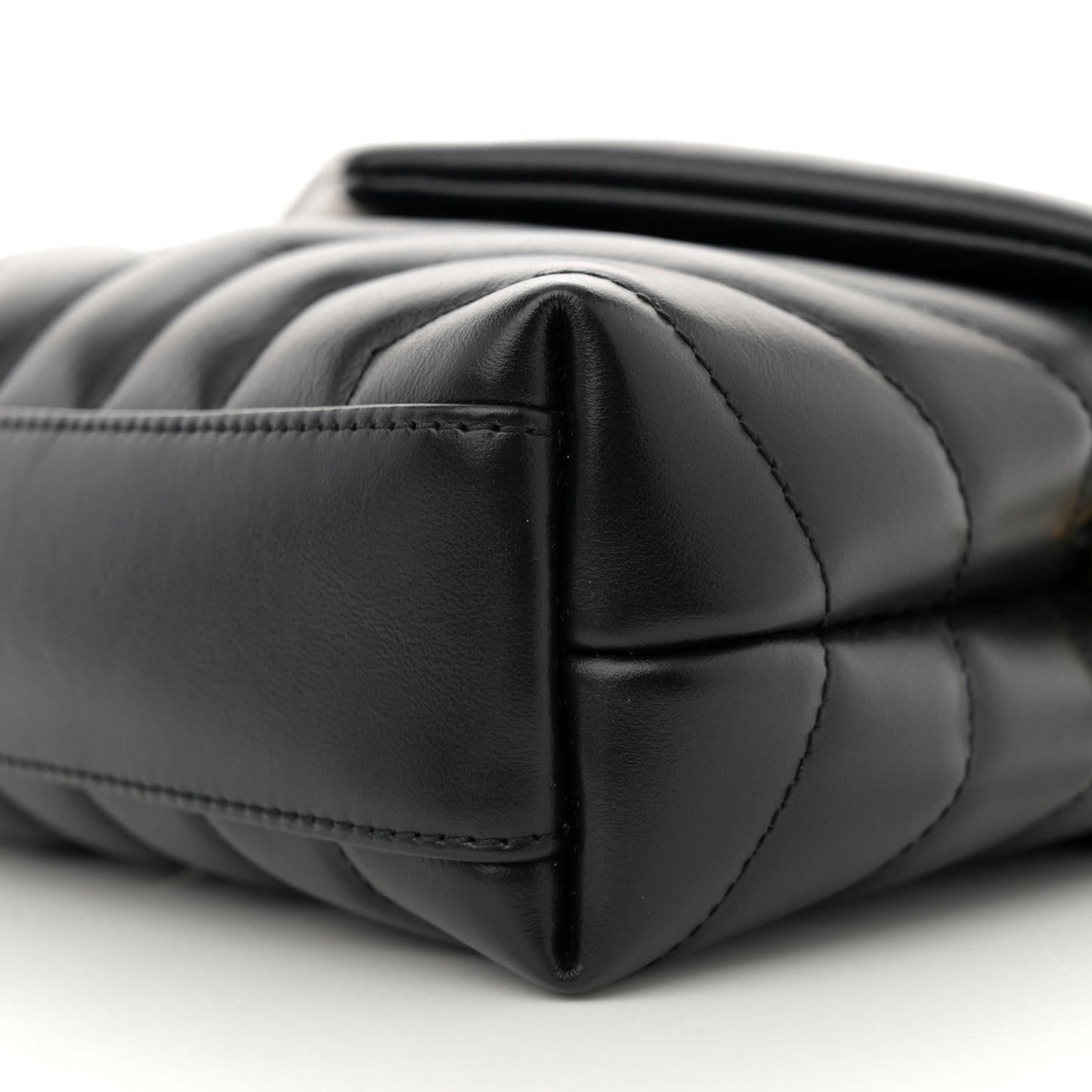 Calfskin Y Quilted Monogram Toy Loulou Crossbody Bag Black