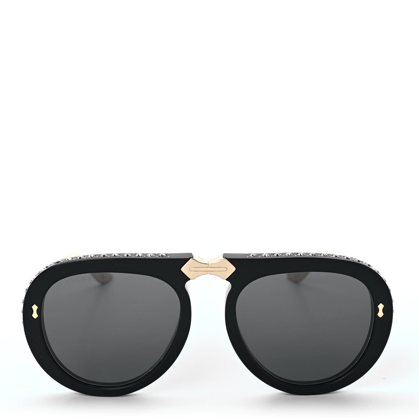 Acetate Crystal Foldable Aviator Sunglasses GG0307S Black