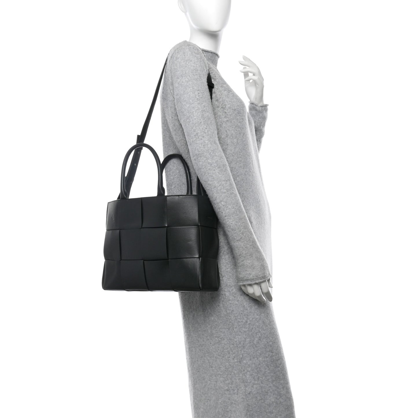 Nappa Maxi Intreccio Small Arco East West Tote Dark Green