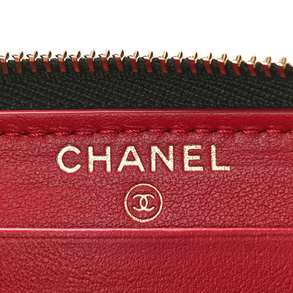 Chanel Shiny Goatskin Quilted Chanel 19 Long Zipped Around Wallet Black 6 of 9