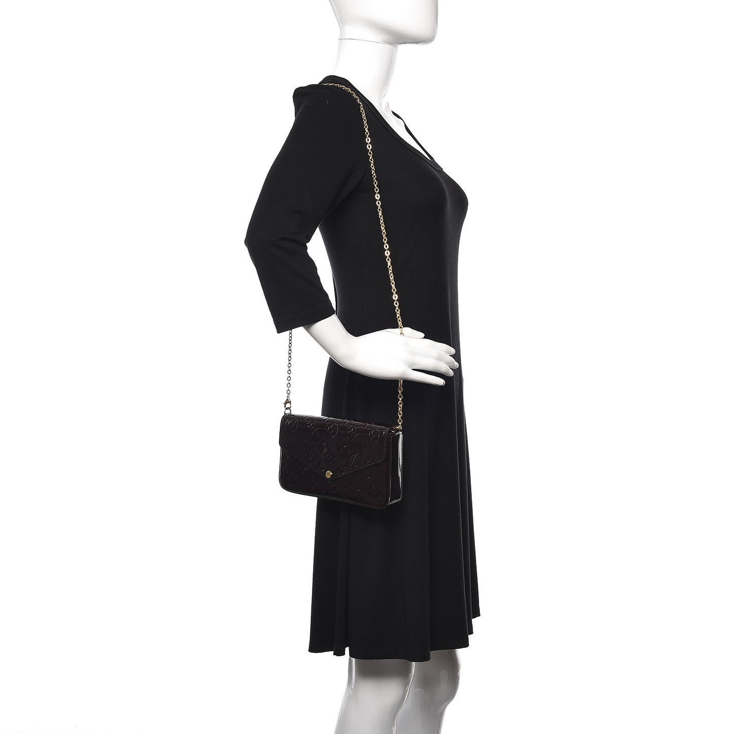 Vernis Pochette Felicie Chain Wallet Amarante