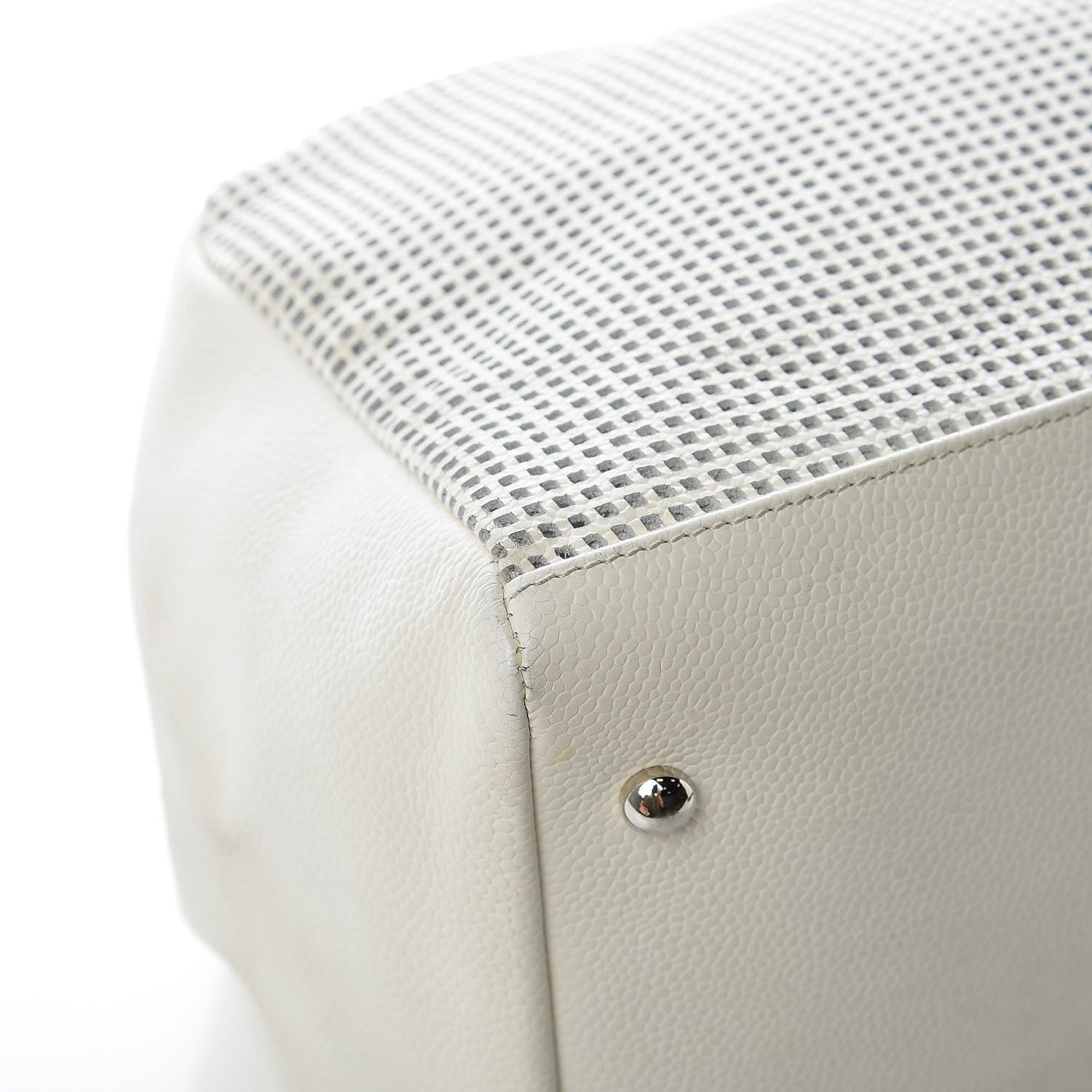 Chanel Caviar Perforated Bowler White 11 of 15