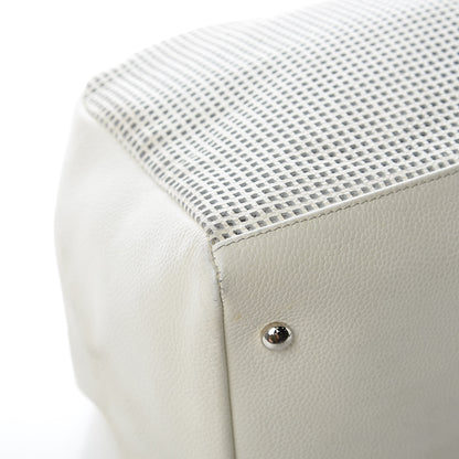 Chanel Caviar Perforated Bowler White 11 of 15