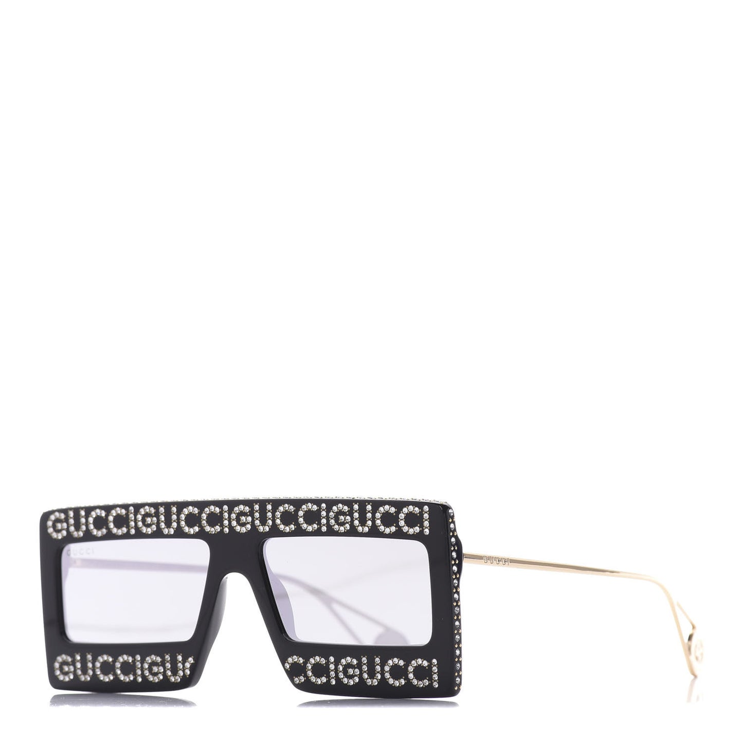 Acetate Crystal Mask-Frame Sunglasses GG0431S Black