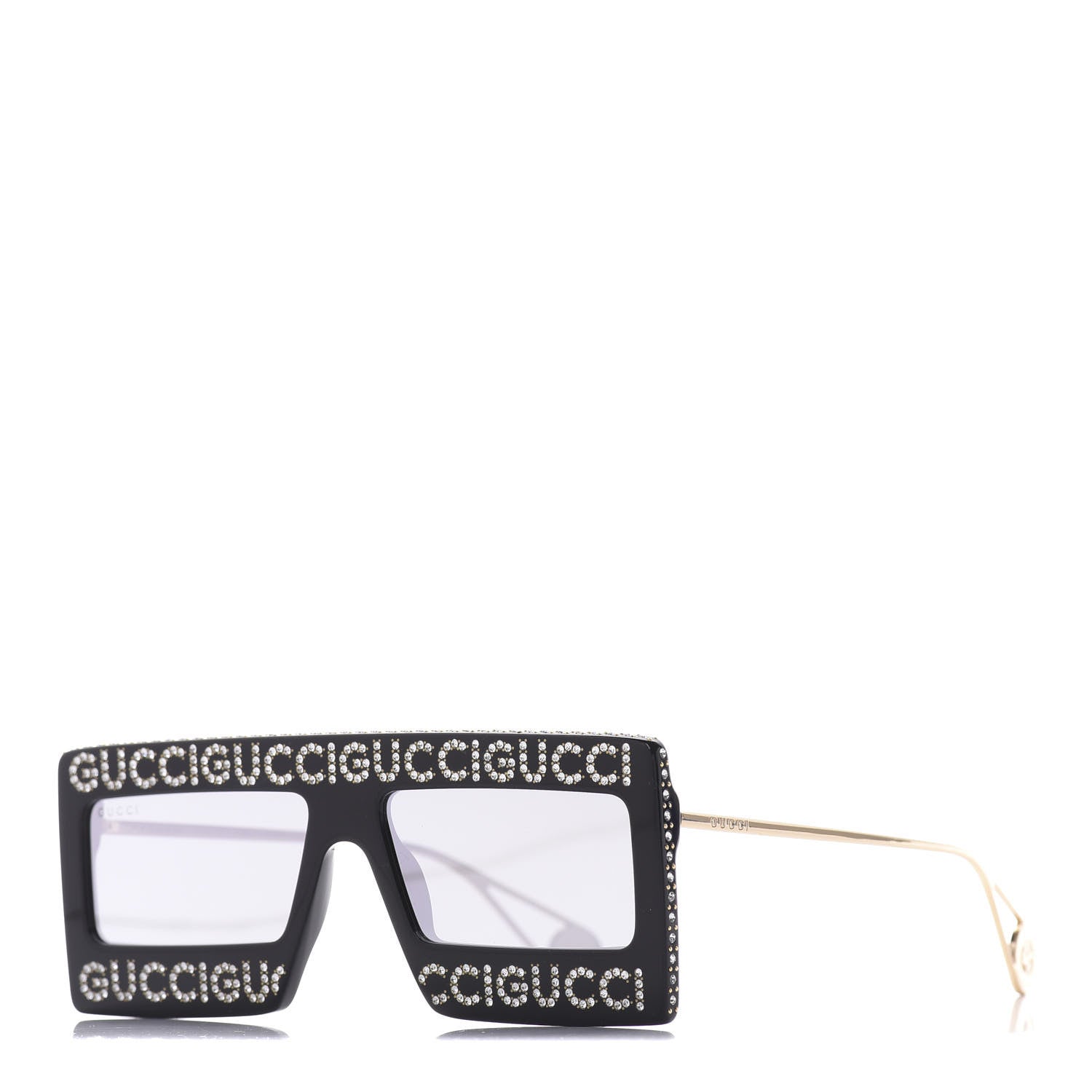 Gucci Acetate Crystal Mask-Frame Sunglasses GG0431S Black 1 of 6