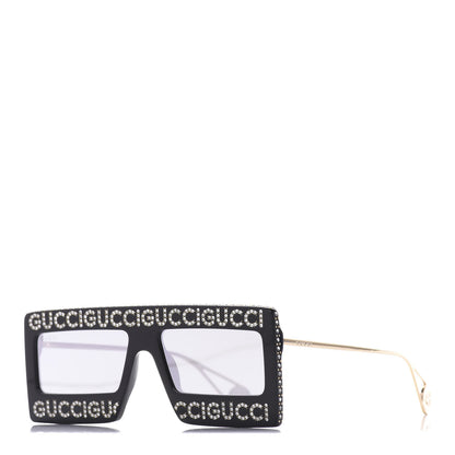 Gucci Acetate Crystal Mask-Frame Sunglasses GG0431S Black 1 of 6