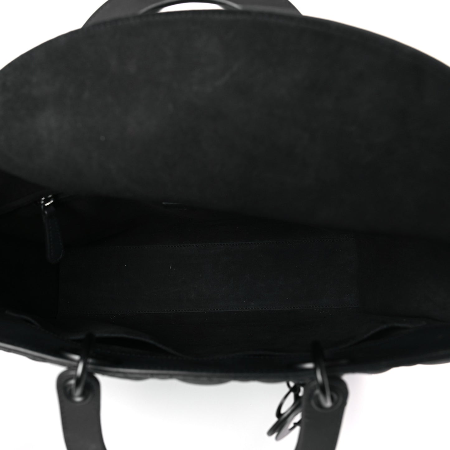 Ultra Matte Calfskin Cannage Large Lady Dior Black