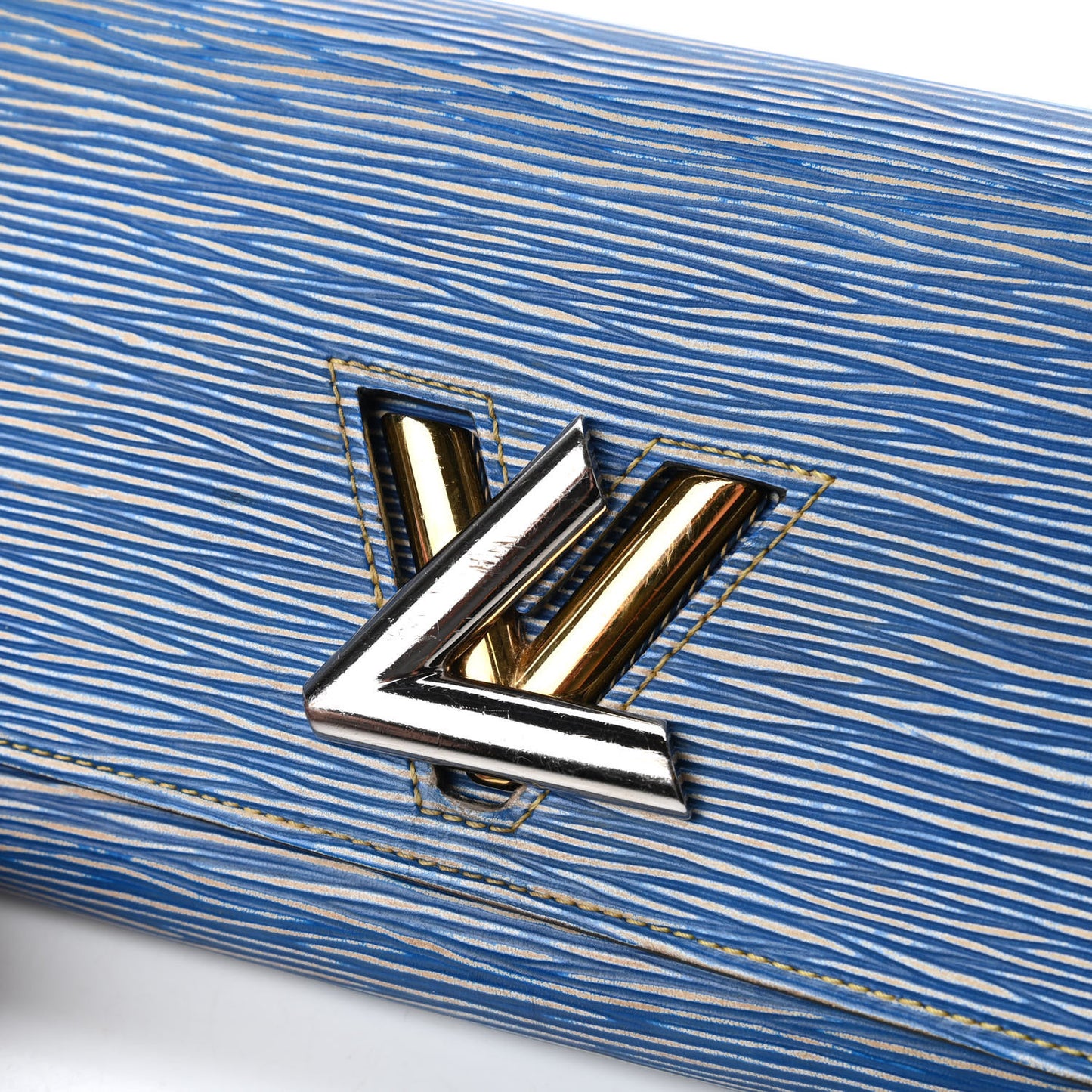 Epi Twist Chain Wallet Denim Light