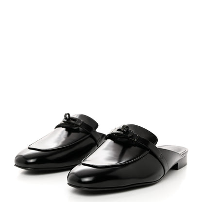 Hermes Glazed Calfskin Oz Mules 41 Black 3 of 9