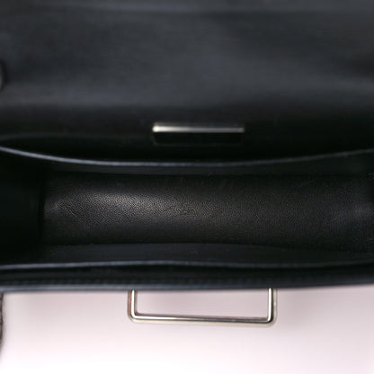 Prada Metallic Vitello Saffiano Cahier Bag Ibisco Black 5 of 8