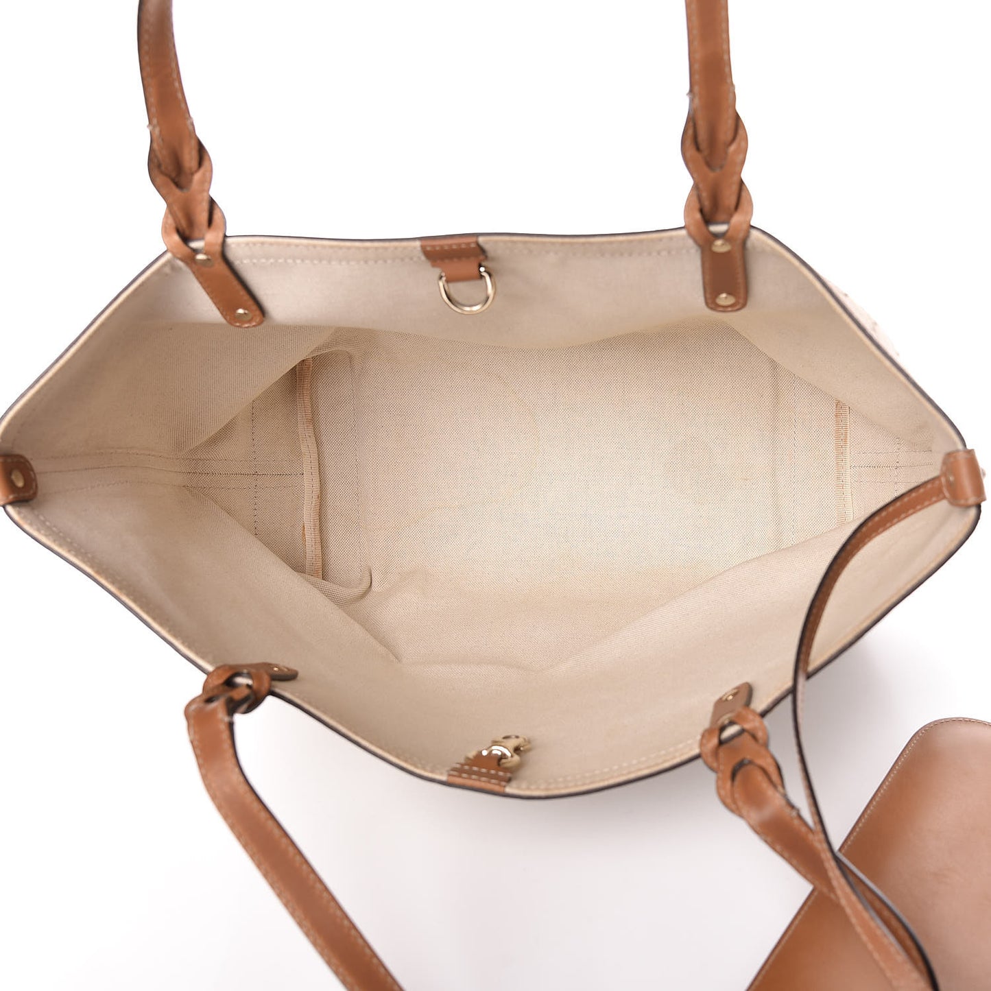 Metallic Monogram Medium Craft Tote Brown