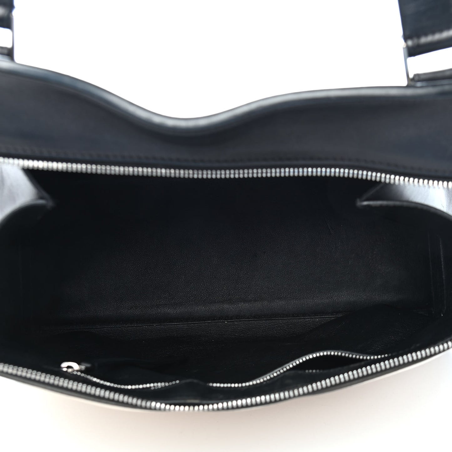 Supple Calfskin Medium Bi-Color Edge Shoulder Bag Cream