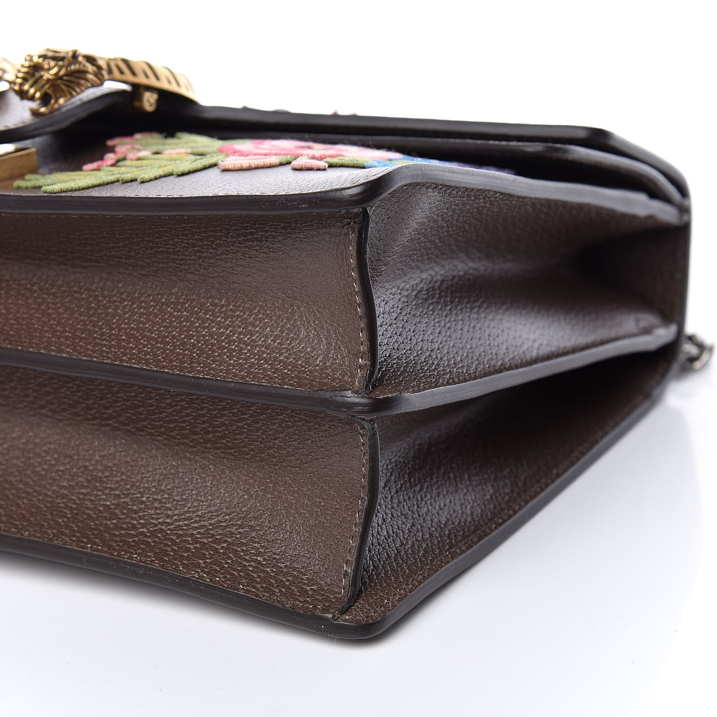 Calfskin Web Owl Embroidered Medium Dionysus Shoulder Bag New Acero Multicolor