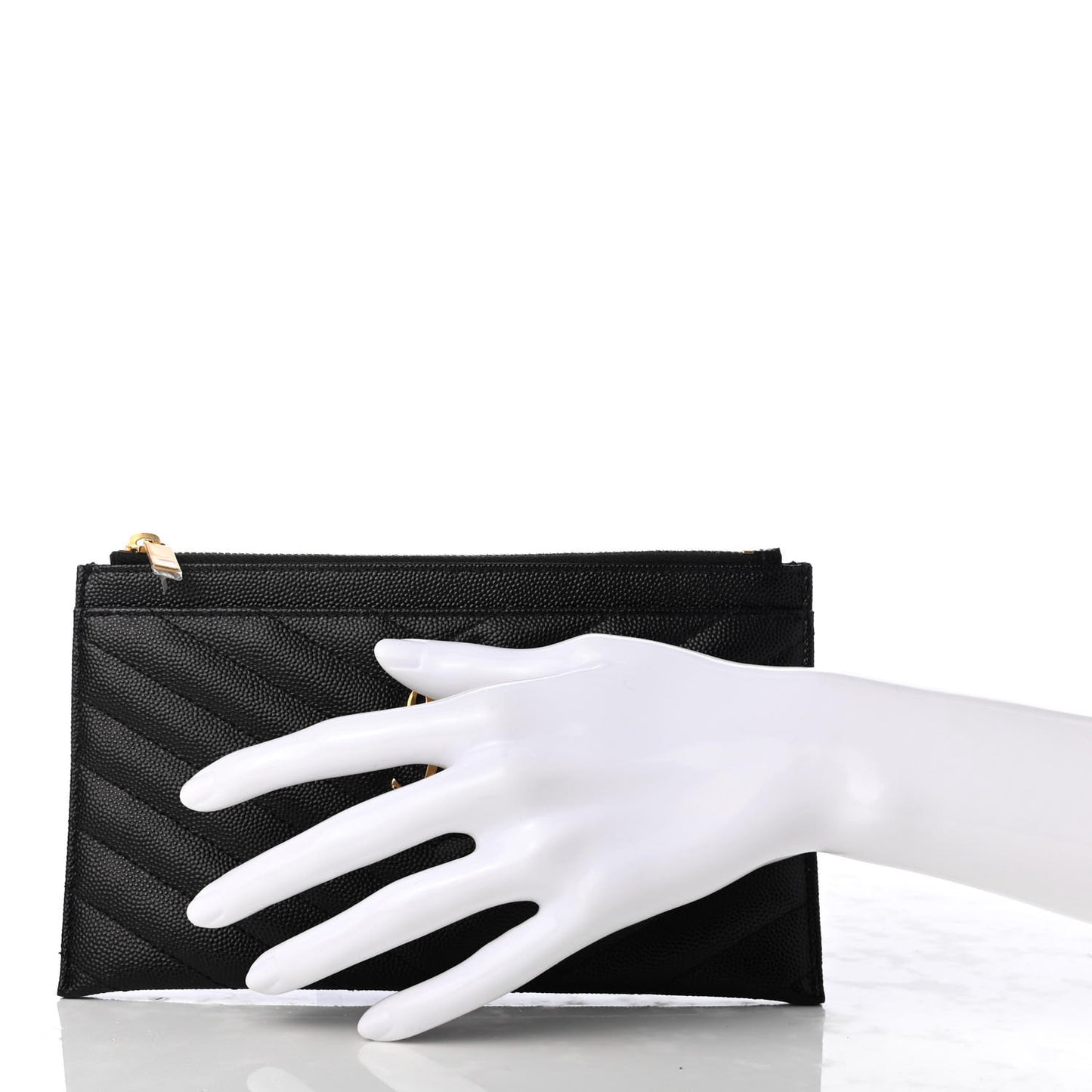 Grain De Poudre Chevron Monogram Bill Pouch Black
