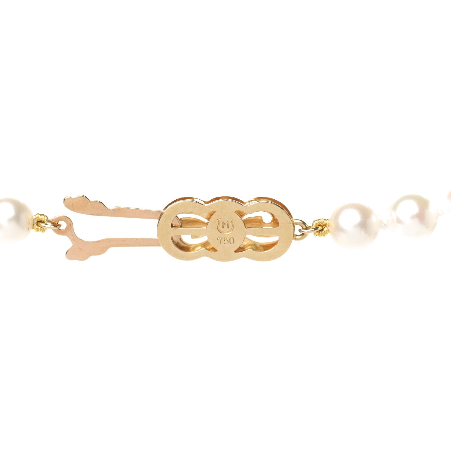 Mikimoto 18K Yellow Gold Akoya Pearl 6-6.5mm Strand Necklace 4 of 4