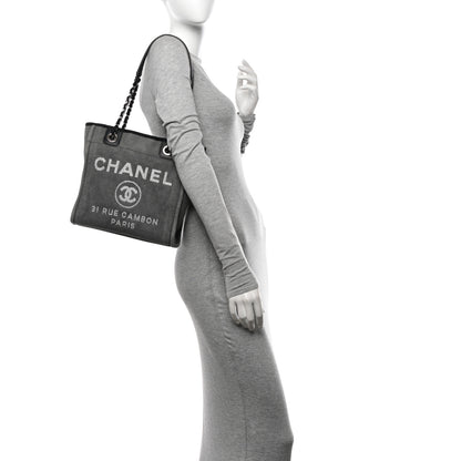 Chanel Canvas Mini Deauville Tote Dark Grey 2 of 12