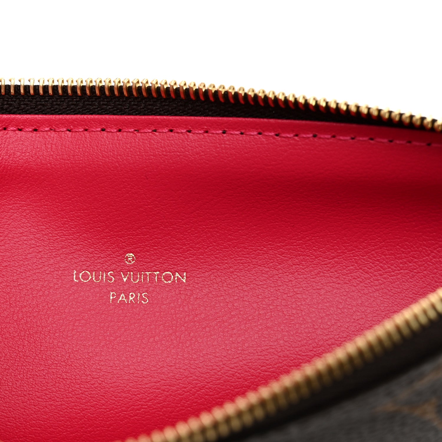 Louis Vuitton Monogram Felicie Chain Wallet Zippered Insert Fuchsia 6 of 6