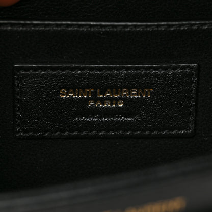 Saint Laurent Box Calfskin Monogram Medium Solferino Satchel Black 6 of 9