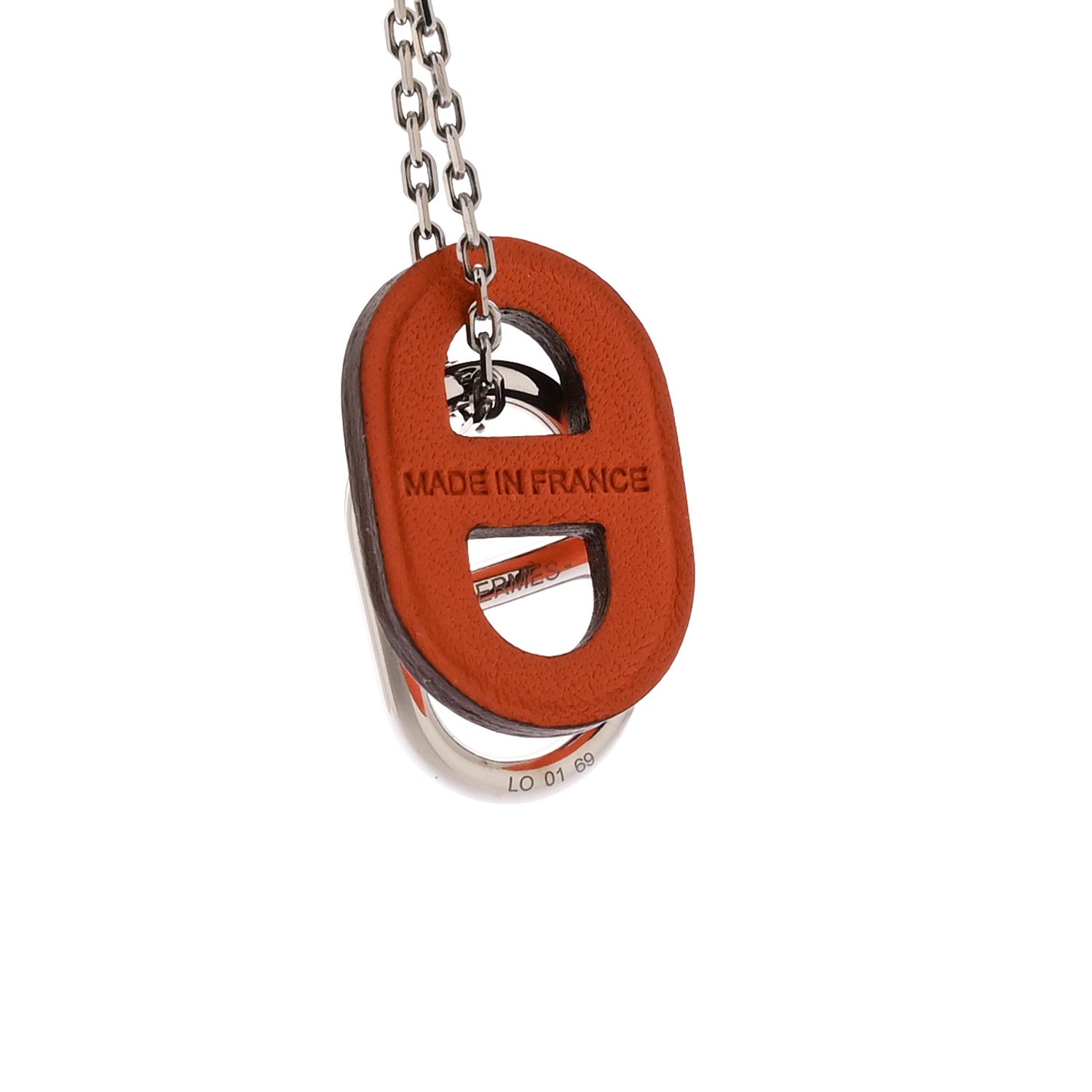 Hermes Swift O'Maillon Pendant Necklace Orange 7 of 8