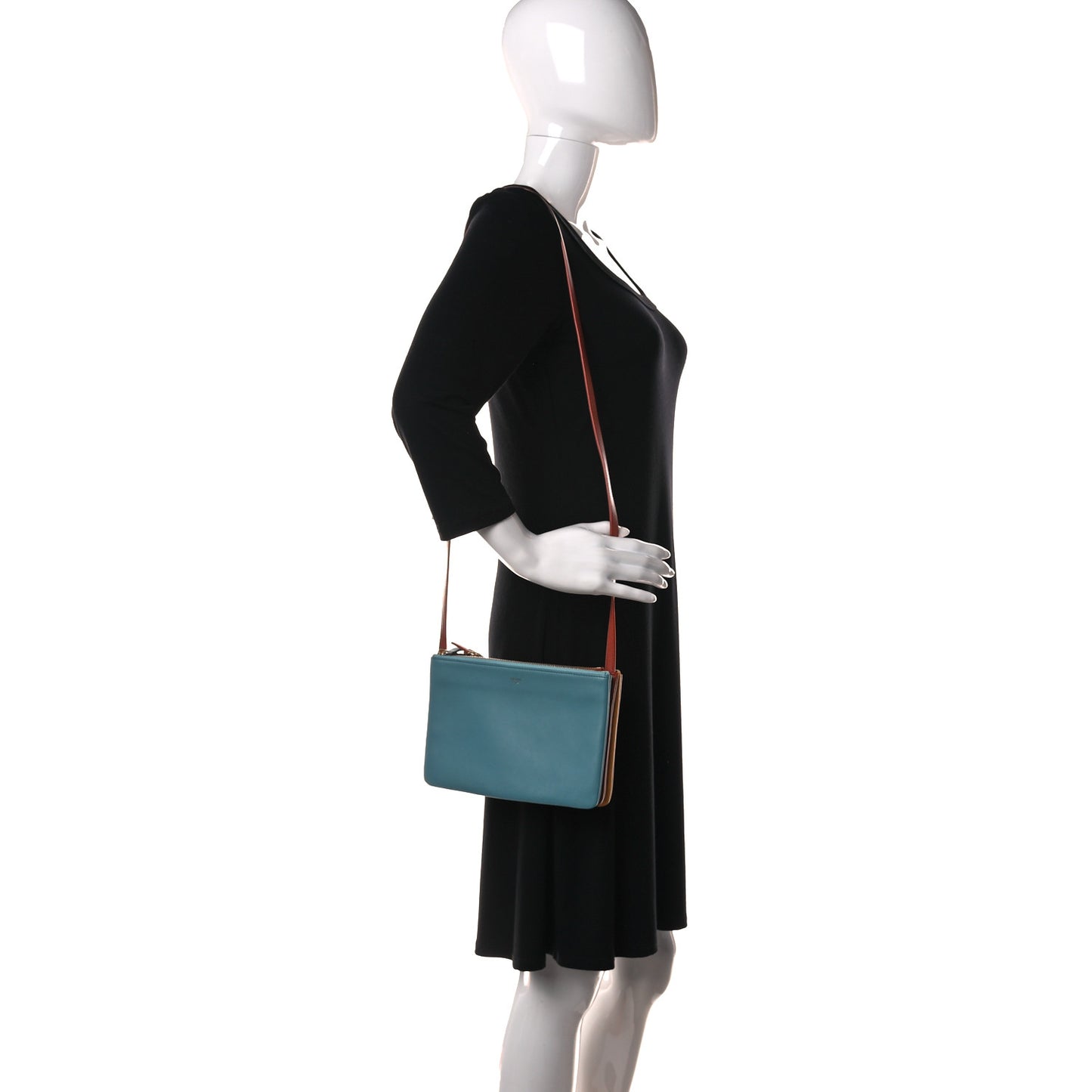 Lambskin Small Multicolor Trio Crossbody Bag Antarctic