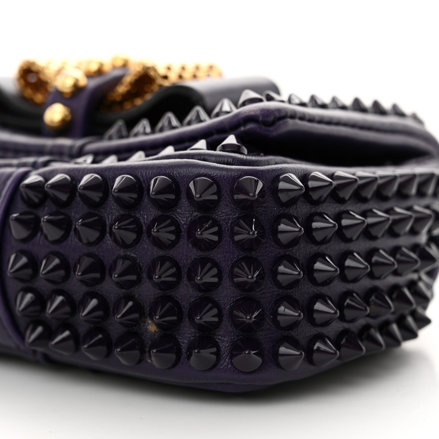Christian Louboutin Calfskin Spiked Sweety Charity Crossbody Bag Purple 10 of 12