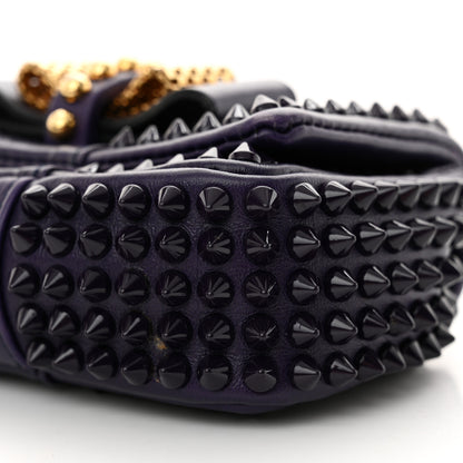 Christian Louboutin Calfskin Spiked Sweety Charity Crossbody Bag Purple 10 of 12