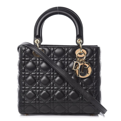 Christian Dior Lambskin Cannage Medium Lady Dior Black 1 of 11