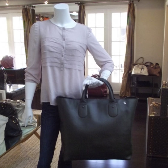 Leather Metal GG Tote Army Green
