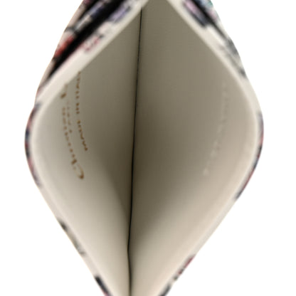 Christian Dior Calfskin Butterfly Printed Caro Five-Slot Card Holder White Multicolor 5 of 9