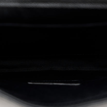 Saint Laurent Grain De Poudre Textured Mixed Matelasse Triquilt Monogram Clutch Black 5 of 11
