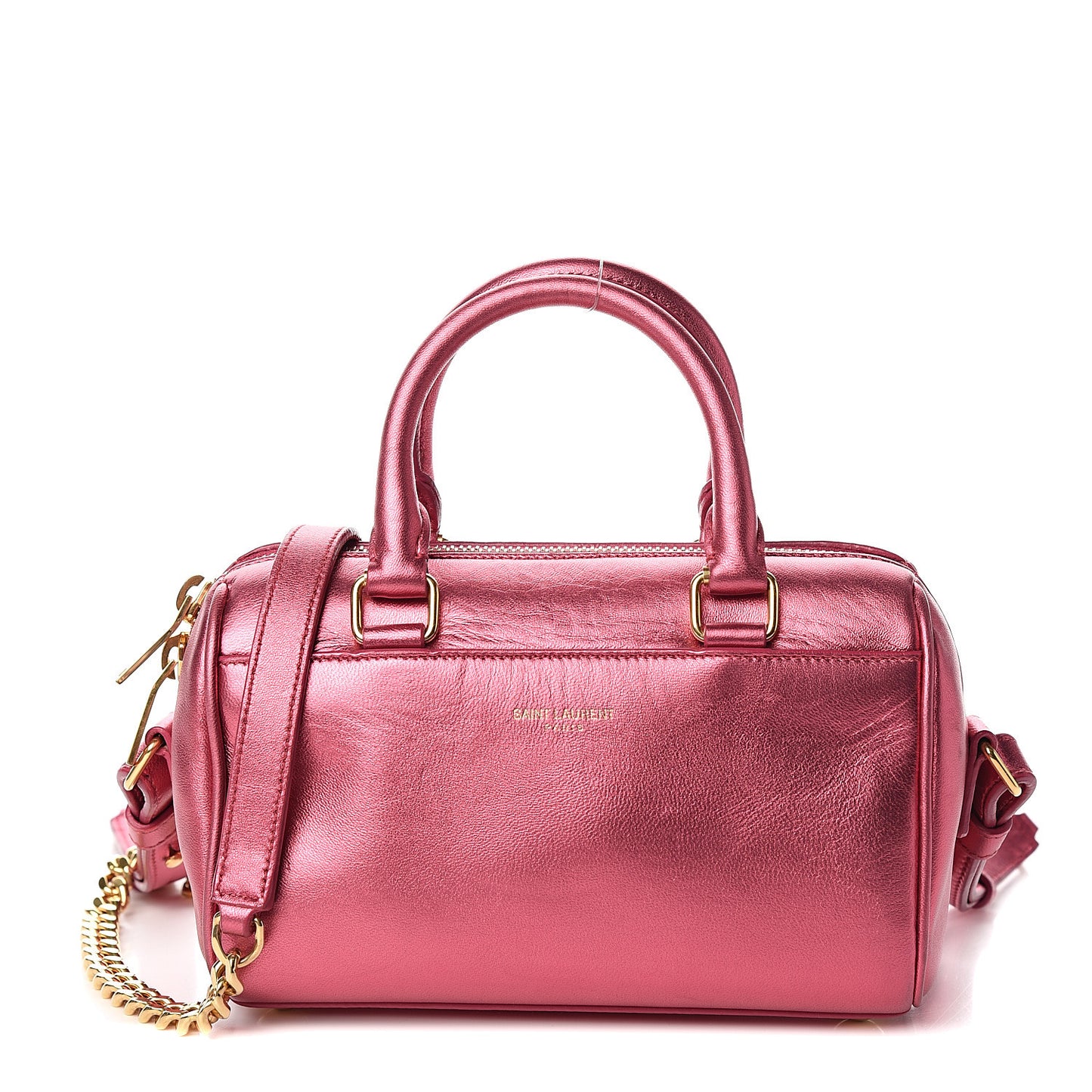 Metallic Lambskin Classic Duffle Toy Pink