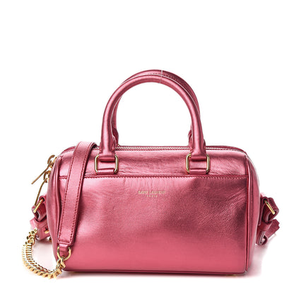 Saint Laurent Metallic Lambskin Classic Duffle Toy Pink 1 of 10