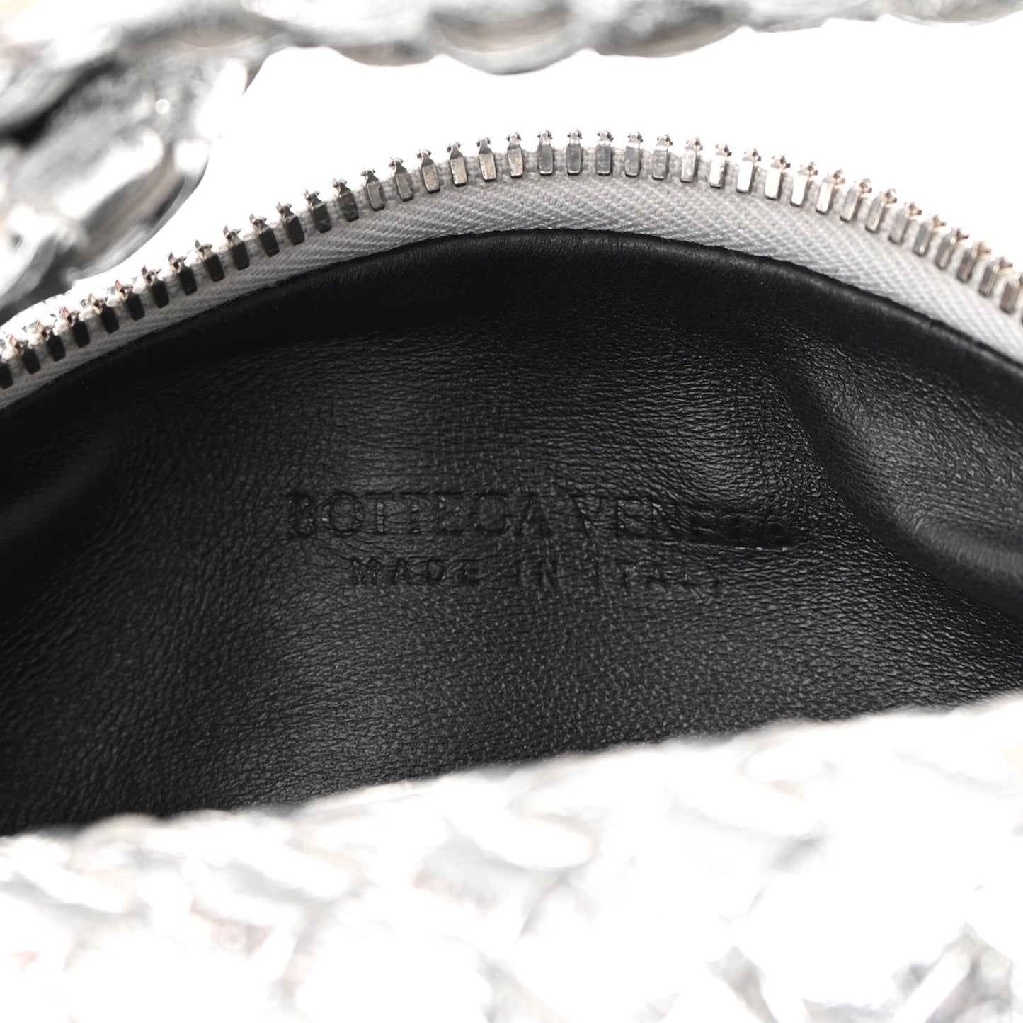 Metallic Nappa Intrecciato Mini Jodie Silver