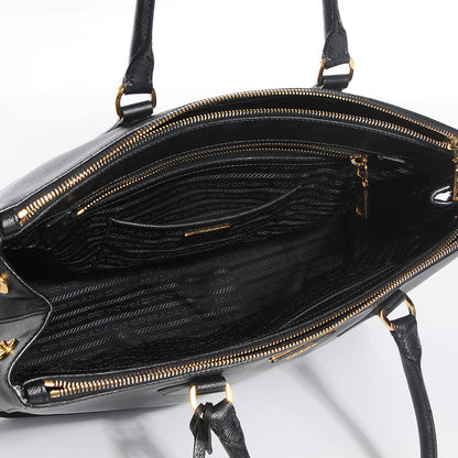 Prada Saffiano Lux Large Double Zip Tote Nero Black 5 of 10