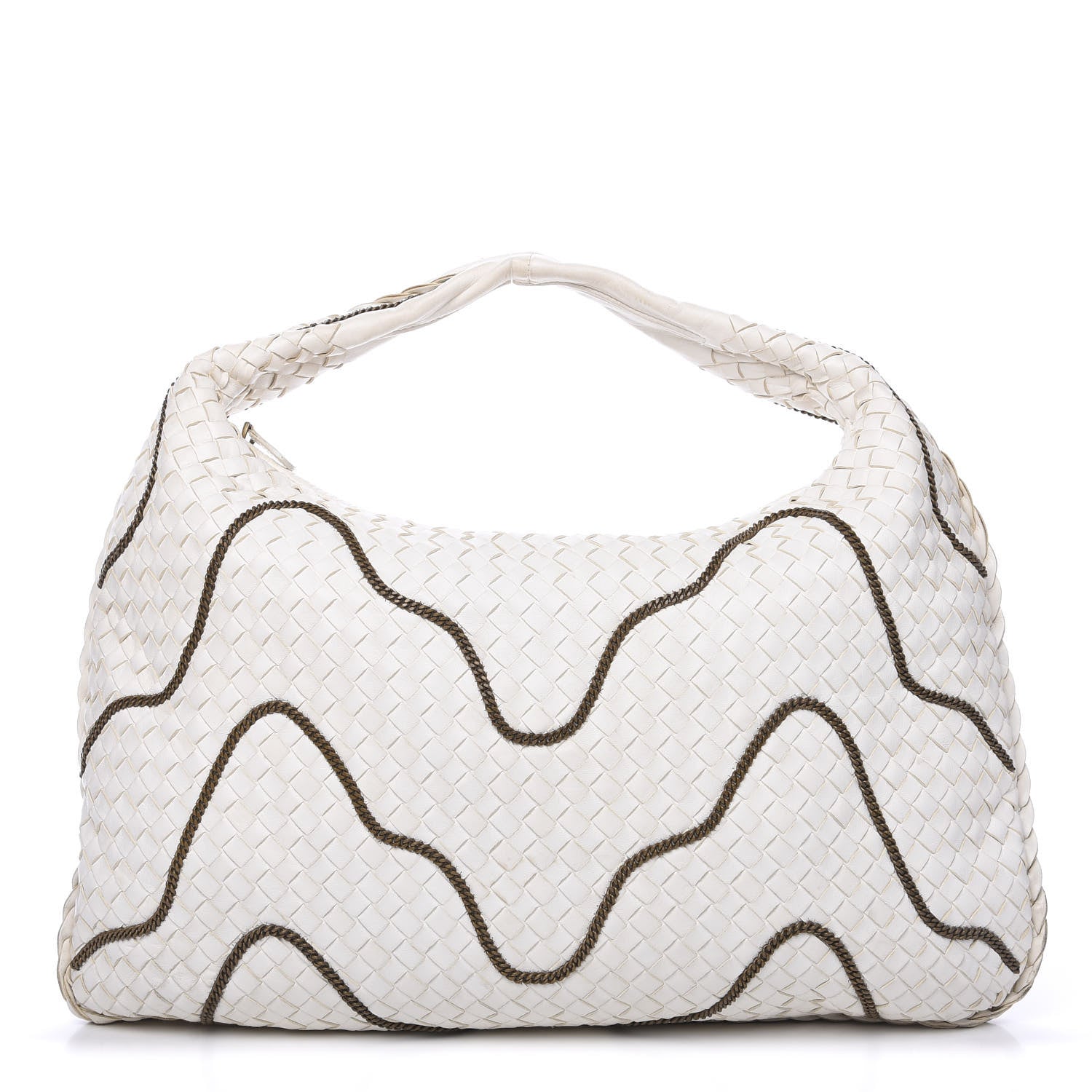 Bottega Veneta Nappa Intrecciato Medium Veneta Chain Hobo White 1 of 14