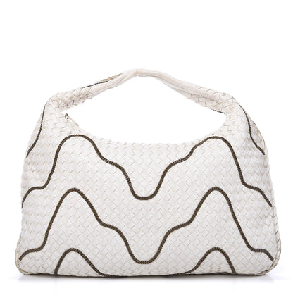 Bottega Veneta Nappa Intrecciato Medium Veneta Chain Hobo White 1 of 14