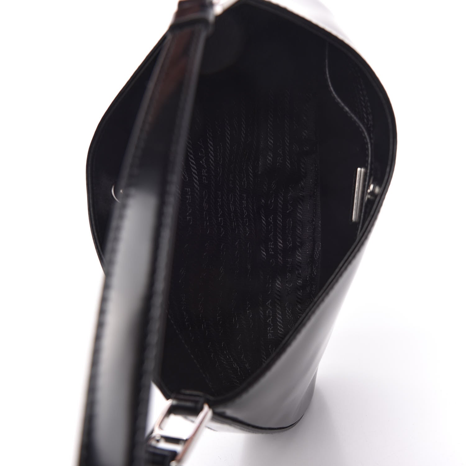 Prada Spazzolato Cleo Shoulder Bag Black 5 of 9